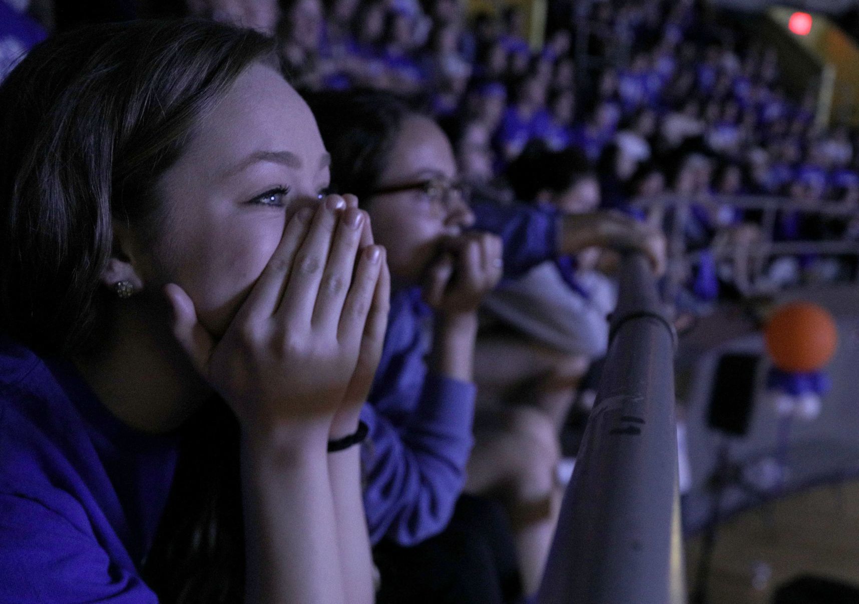 SLU students show support at a campus watch party